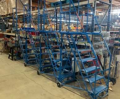 Used Rolling Ladders for Warehouse Items